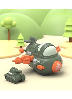 Generic 1-Pieces Inertial Taxiing Green Airplane With A Tank Toy, Push And Go Toy Car Set, Inertial Toy Car  - Image 1