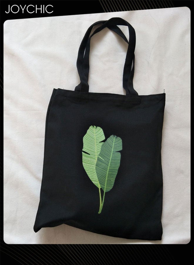 Joychic حقيبة قماش قابلة للطي مطبوعة برسومات سعة كبيرة حقيبة كتف مدرسية خفيفة الوزن حقيبة يومية - Image 3