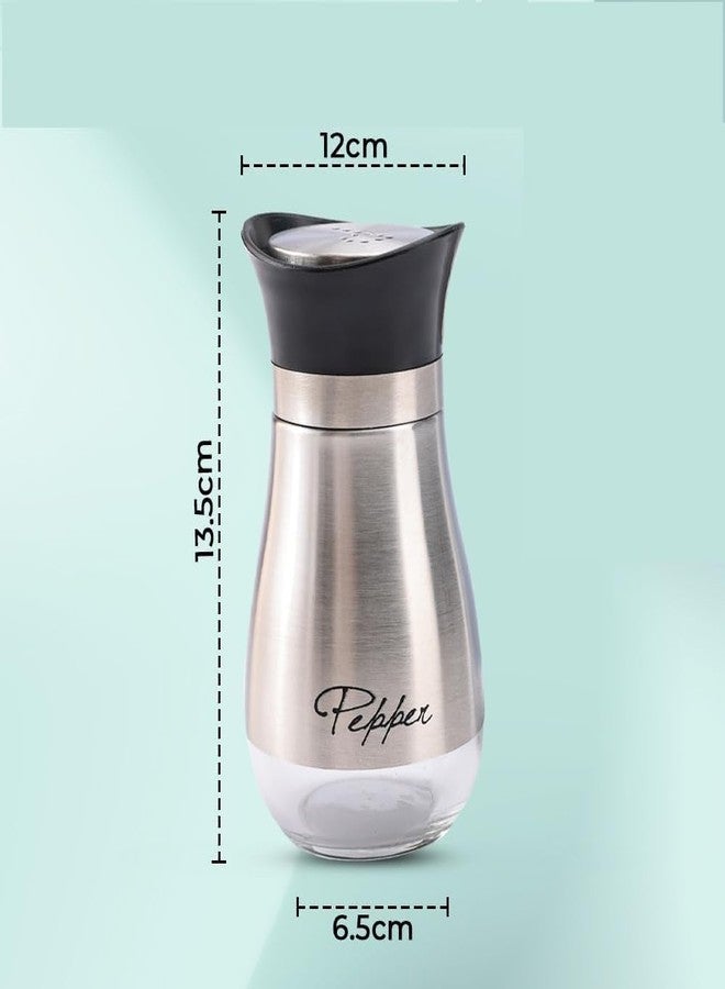 VIPREKHO Salt & Pepper Shaker Set, Refillable Stainless Steel Salt and Pepper Container | Seasoning Spice Bottle | Salt/Pepper/Cumin Powder Masala Storage Dispenser | Pack of 2 - Image 2