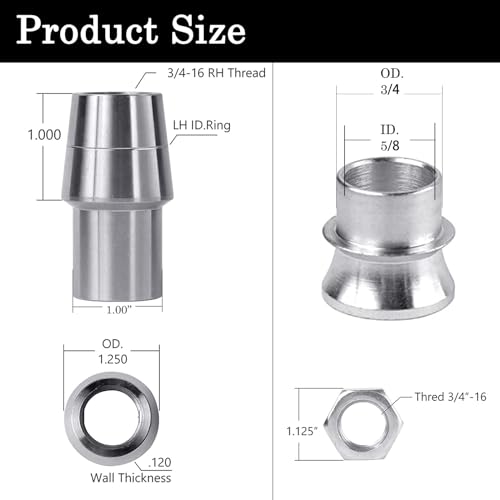 GÃ¼ren GaiRen 3/4'' Heim Joints Rod End Kit, 750” Chromoly Joints Panhard kit Right and Left Hand Thread (4 Pack) - Image 4