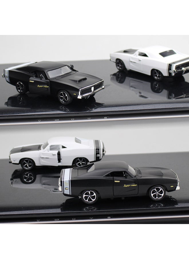 Generic Alloy Car Model Classic Car Car Model Accessories Metal Huili Toys Gift Cake Ornaments-Color:Racing Black  - Image 4
