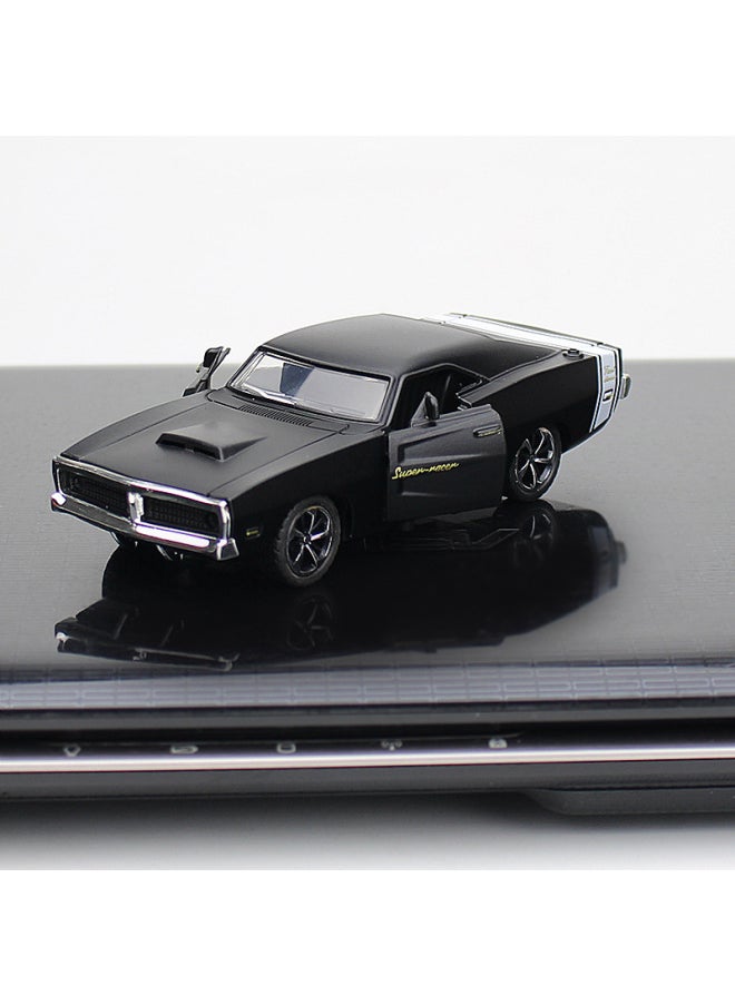 Generic Alloy Car Model Classic Car Car Model Accessories Metal Huili Toys Gift Cake Ornaments-Color:Racing Black  - Image 1