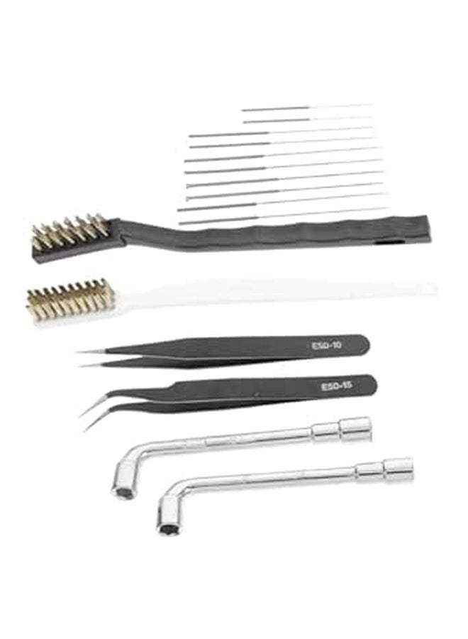 Printer Cleaning Kit with Nozzle Needles Wrench Tweezers Brush for Extruder Maintenance - Image 1