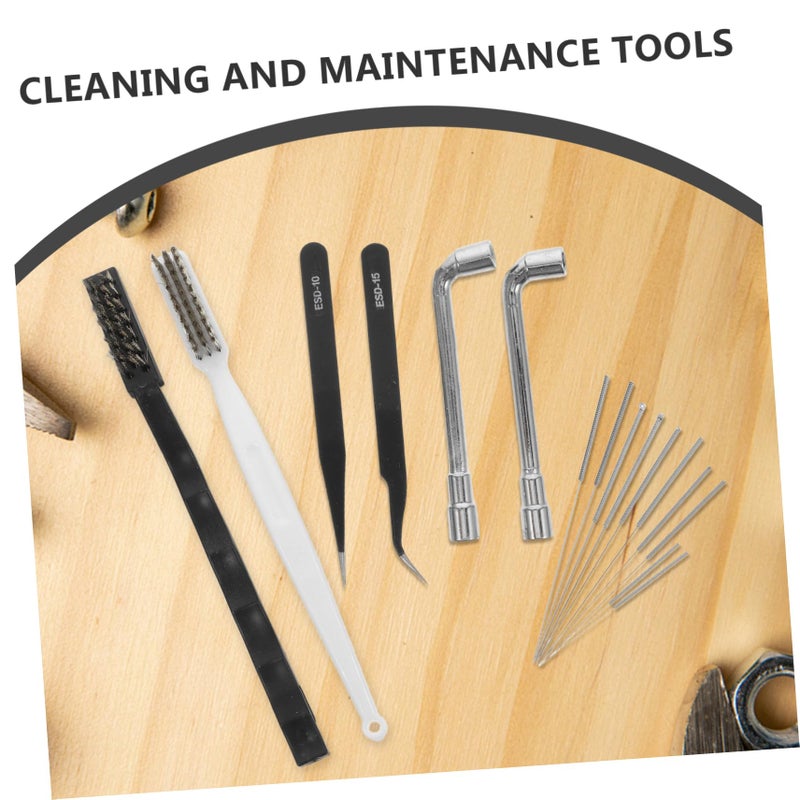 Printer Cleaning Kit with Nozzle Needles Wrench Tweezers Brush for Extruder Maintenance - Image 4