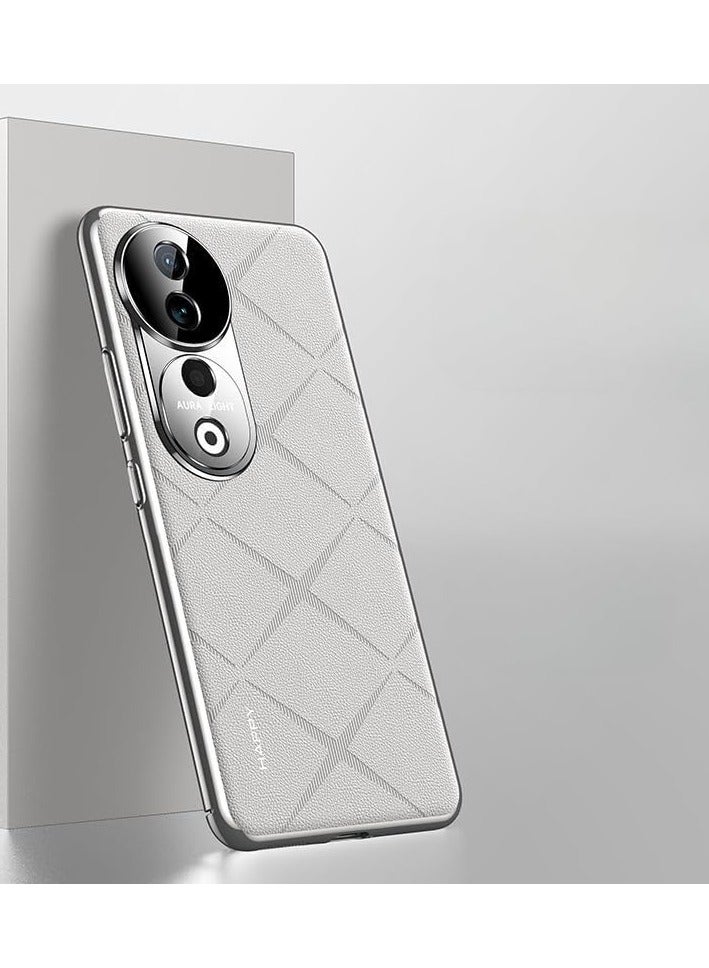 general Case Compatible with Vivo V40 Pro 5G, Ultra-thin Plain Leather Electroplated Frame Anti-Fingerprint Anti-fall Camera Lens Protection Cover for Vivo V40 Pro