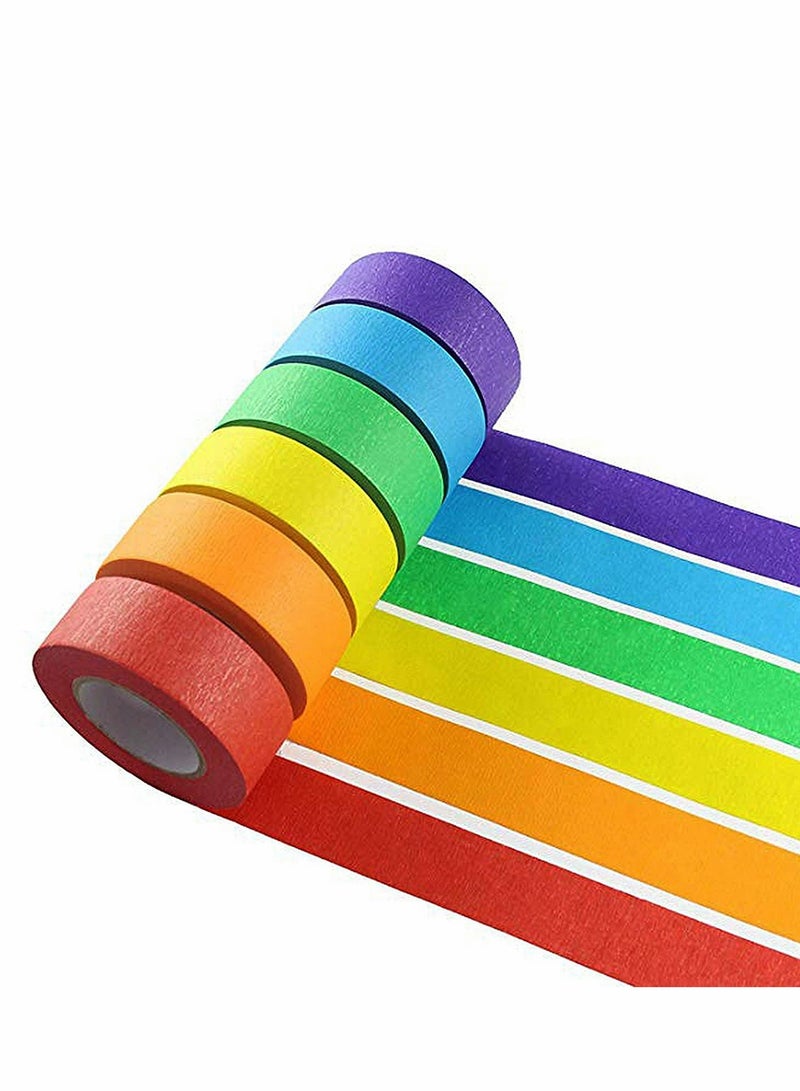 Excefore Color Masking Tape-Color Craft Tape, Painter Tape, Very Suitable For Handicrafts, Labels And Color Coding 6 Rolls X2cmx20m - Image 2