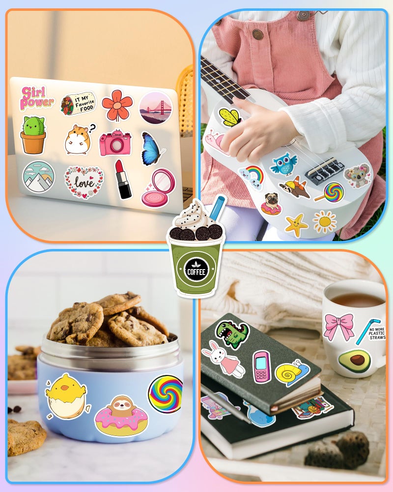 Greingways 300 Pcs Stickers for Kids, Cute Water Bottle Vinyl Waterproof Laptop Stickers for Students Gifts School Supplies Classroom Teacher Prizes Stocking Stuffers Sticker Pack for Kids Girls Teens - Image 2