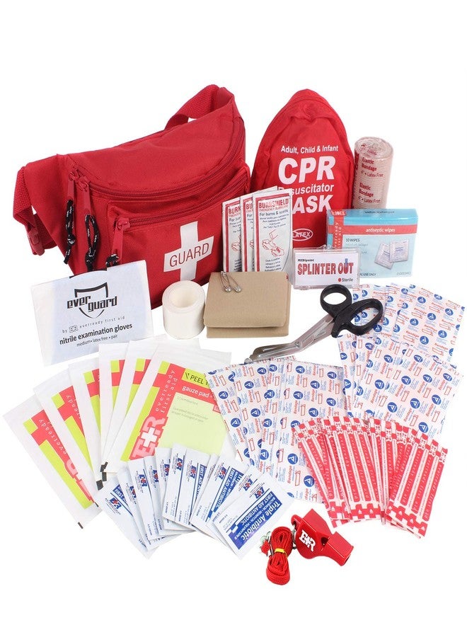 Ever Ready First Aid, Fanny Pack/Hip Pack, Fully Stocked First Aid Kit with Adult & Infant CPR Combo Masks (72 Piece Set) - Image 1