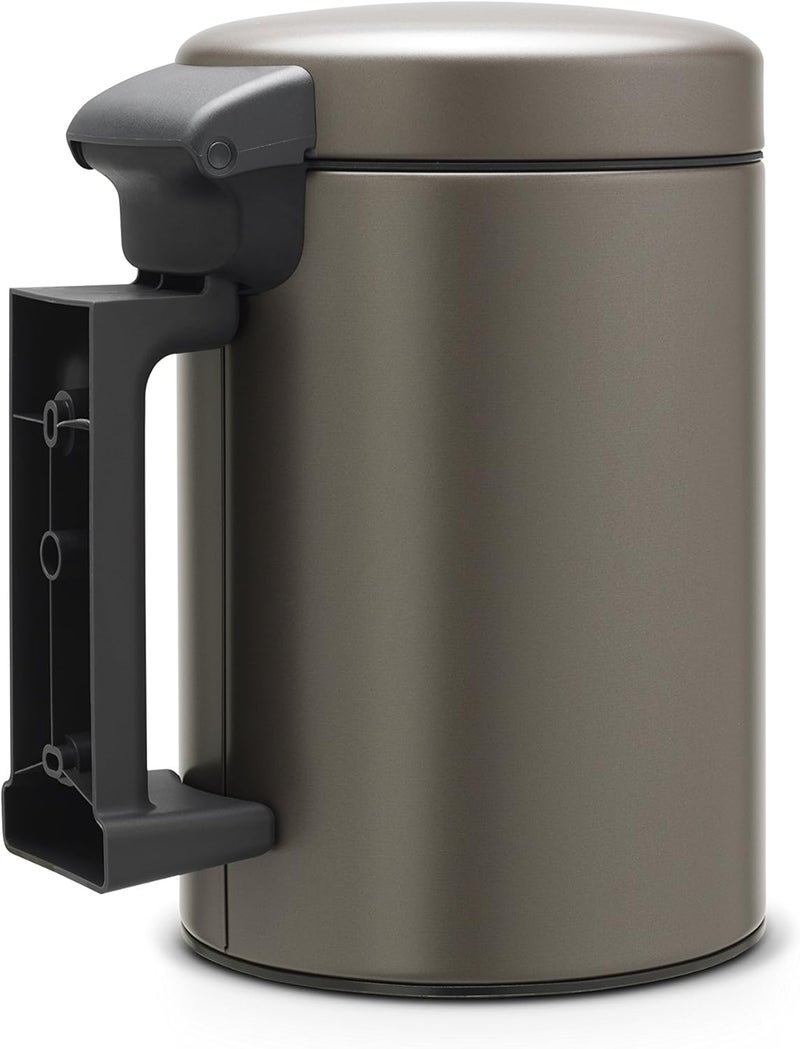 Brabantia Wall Mounted Garbage Bin, 3 Litre, Platinum Metal - Image 4