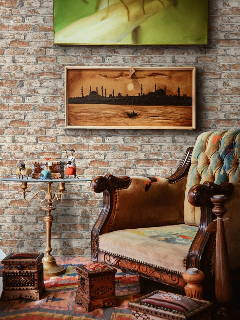 Sevalo Brick Wallpaper Peel and Stick Brick Contact Paper for Walls Red 3D Faux Self-Adhesive Removable Wallpaper for Bedroom Kitchen Backsplash Accent Wall Sticky DÃ©cor Fireplace 17.3inW 78.7inL - Image 2