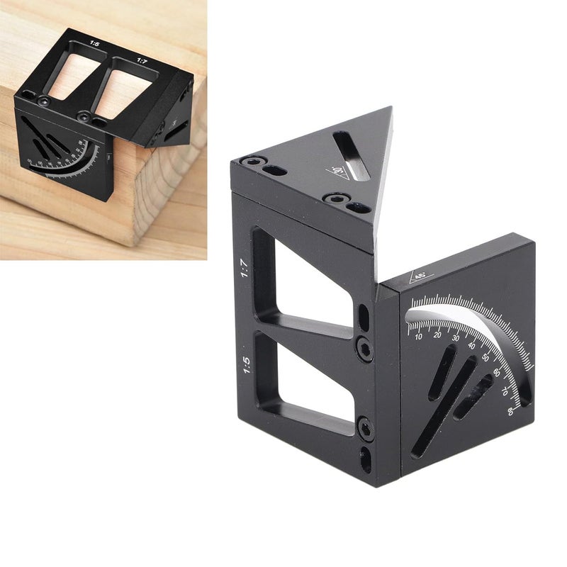 Aluminum Alloy Multi Angle Measuring Ruler 45 90 Degree Carpenter Protractor Detachable Portable Woodworking Tool - Image 4