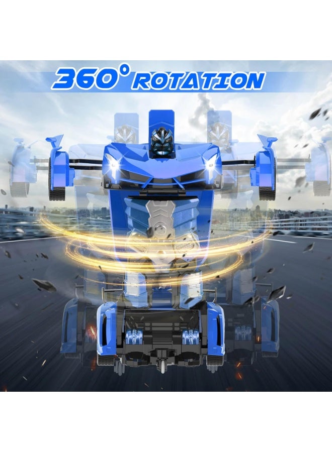 TIGER Remote Control Transforming Robot Car Toy for Kids, RC Car to Robot Transformation, Easy Control Toy Vehicle, Fun Gift for Boys Ages 3–12, Blue - Image 4