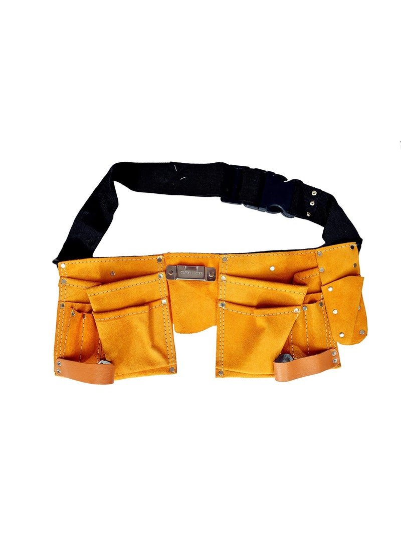 REAL stf REAL stf 11 Pocket Leather Tool Bag with Hammer Holder and Tape Holder  - Image 2