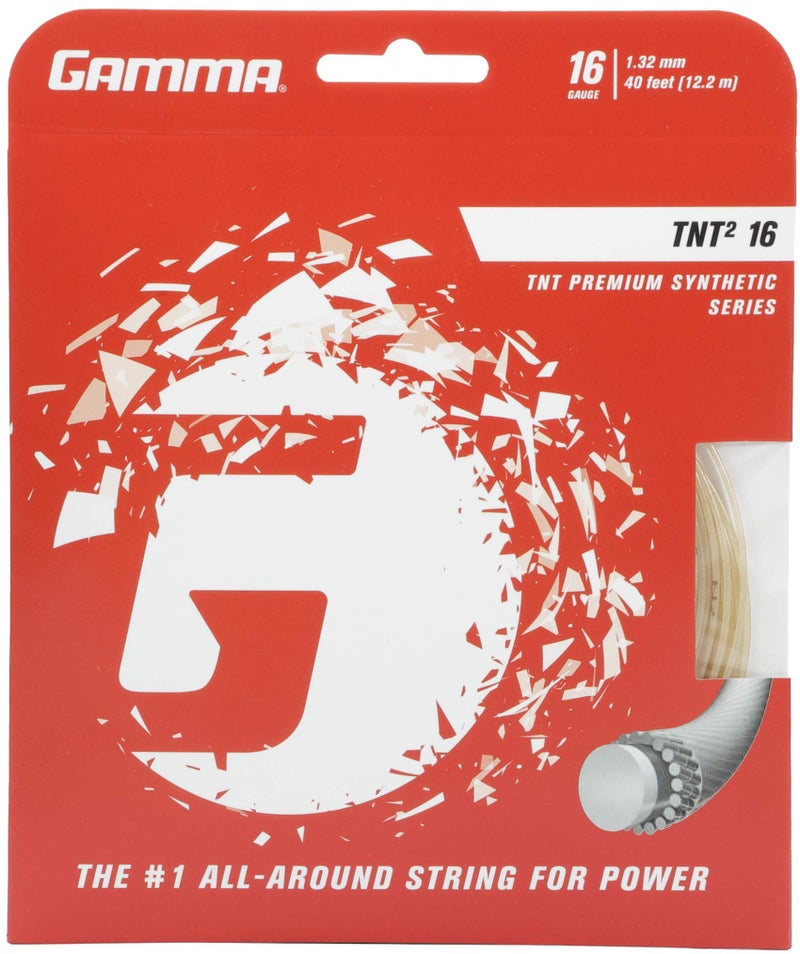Gamma TNT2 16G Tennis String, White - Image 1