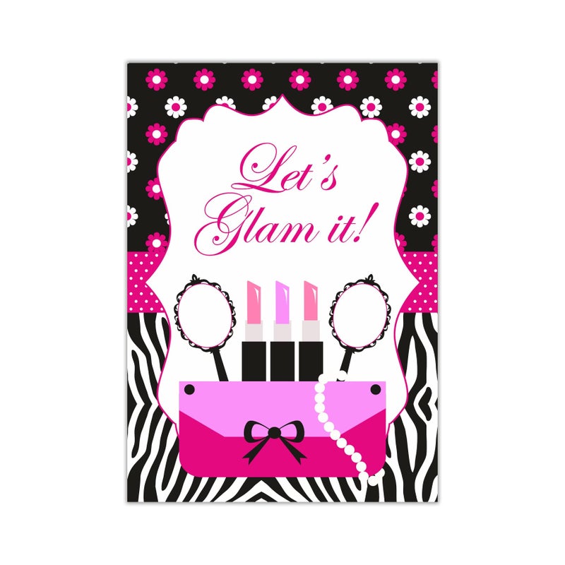 PrettyurParty Pretty UR Party Glam Diva Party decorations Kit - 80 pcs includes Banners, balloons, thank you,centerpiece, danglers, Caps, Fashion Party Supplies, Diva Birthday Decor, DIY Décor Pack for Girls, Teens - Image 2