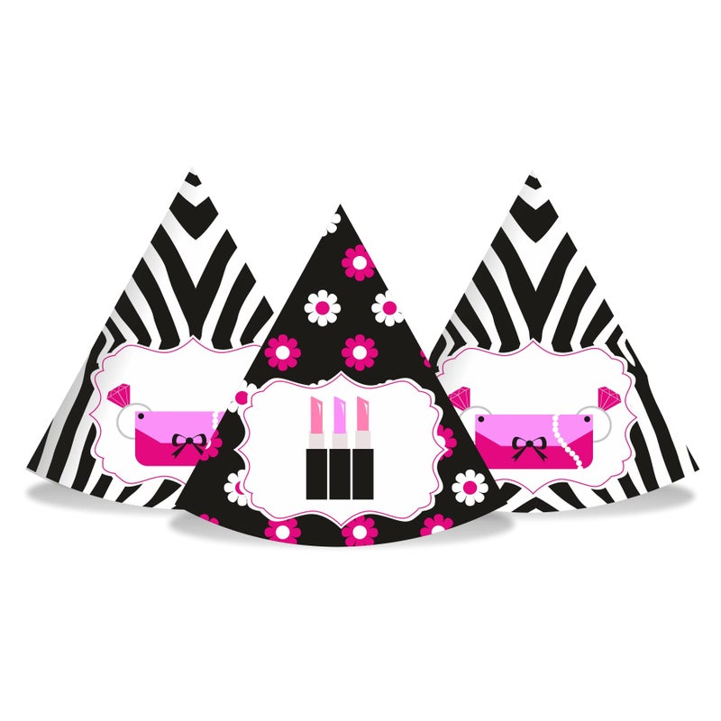 PrettyurParty Pretty UR Party Glam Diva Party decorations Kit - 80 pcs includes Banners, balloons, thank you,centerpiece, danglers, Caps, Fashion Party Supplies, Diva Birthday Decor, DIY Décor Pack for Girls, Teens - Image 3