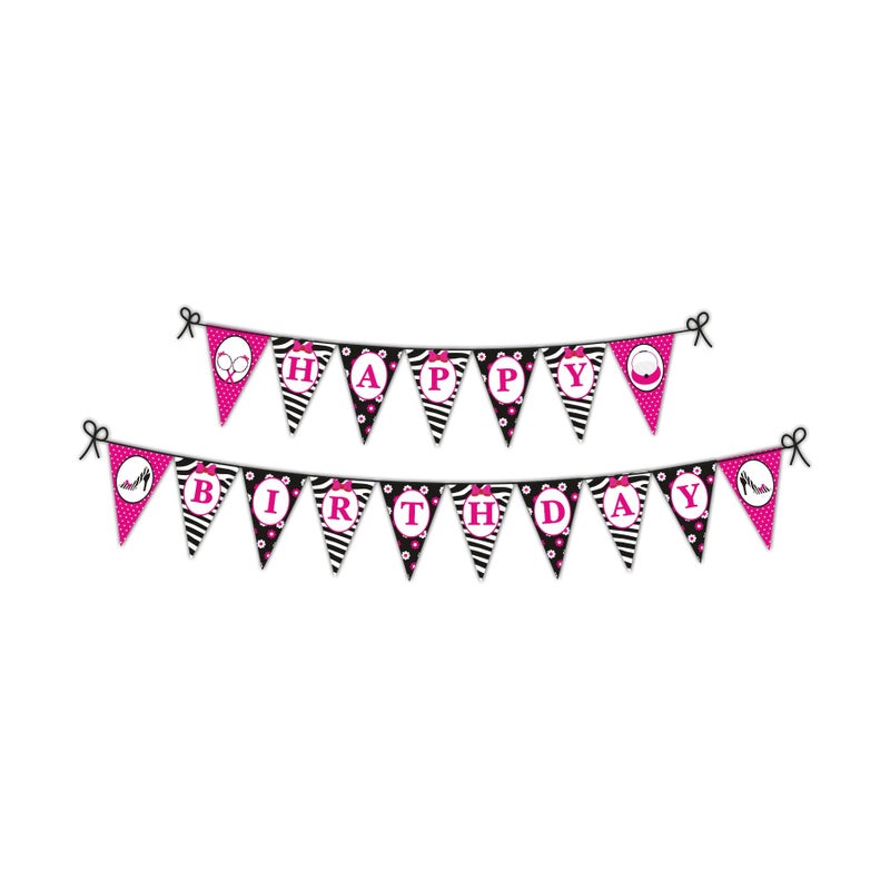 PrettyurParty Pretty UR Party Glam Diva Party decorations Kit - 80 pcs includes Banners, balloons, thank you,centerpiece, danglers, Caps, Fashion Party Supplies, Diva Birthday Decor, DIY Décor Pack for Girls, Teens - Image 5