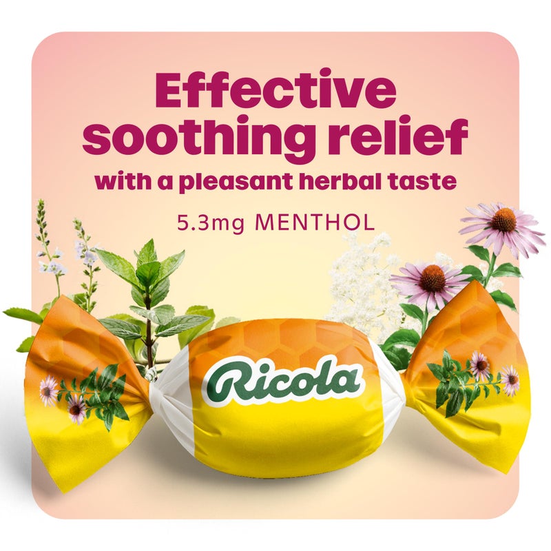Ricola Honey Lemon Echinacea Cough Drops with Menthol - Minor Cough and Sore Throat Relief - 45 Count - Herbal Throat Lozenges - Image 4