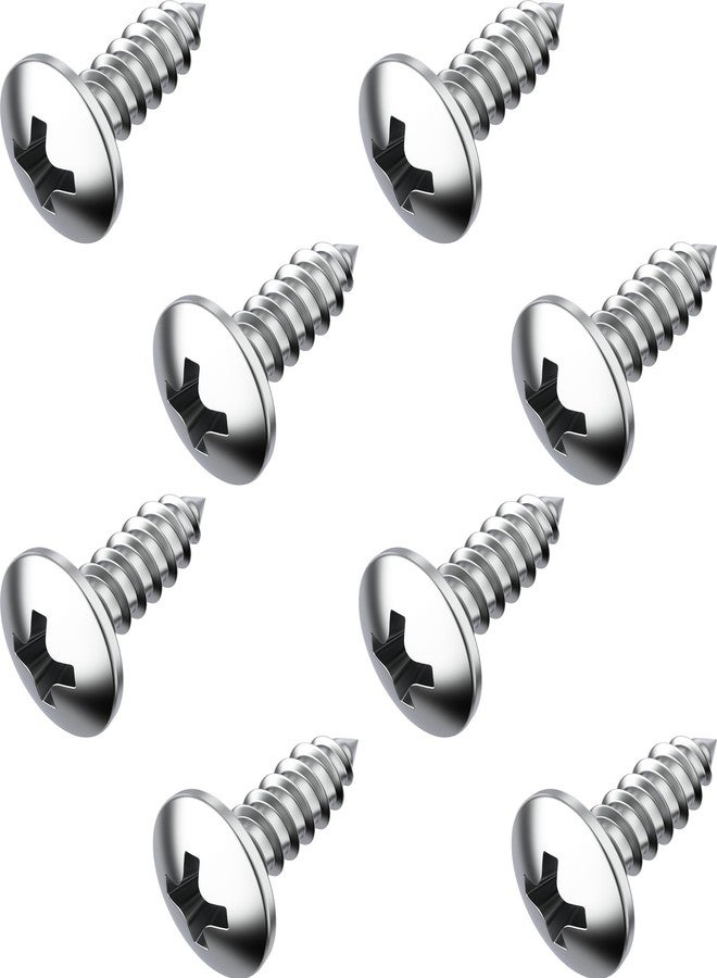 PRIME AVE Stainless Steel License Plate Screws for License Plates, Frames, Covers - Rust Proof Licence Plate Screw Set for Front/Rear Compatible with Buick Cadillac Chevrolet GMC - Image 1