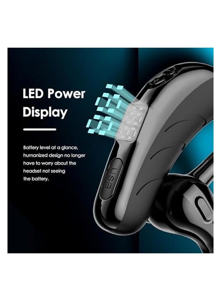 PROMASS Bluetooth Earpiece for Cell Phones V5.2 Wireless Single Headset, with Noise Reduction, Wireless Bluetooth Earpiece 30 Hrs HD Calling, for Business/Office/Driving/Sporting (Black) - Image 5