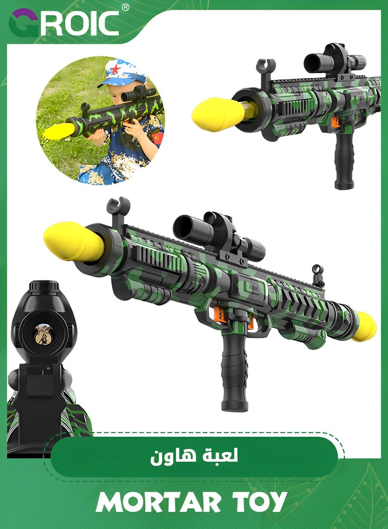 GROIC Military Toy Rocket Gun Set, Missile Gun Toys with 3 Safe Soft Bullet, Shooting gun Missile Mortar Air Gun Toy, Artillery Launcher Military  Toy Rocket Launcher Set, Kids Educational Rocket gun  - Image 1