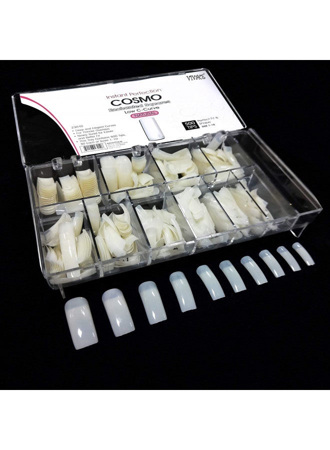 Beyou Natural Cosmo 500 False Nail Tips For Nail Shop Nail Salon (Nail Tips 23010) - Image 1