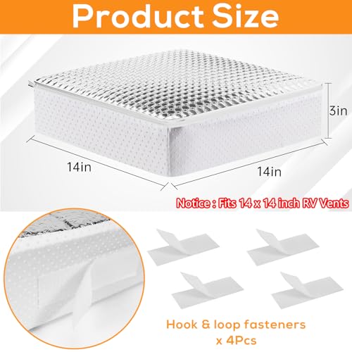 YUNVI 2Pcs RV Skylight Insulator 14x14x2.8,RV Vent Insulator and Skylight Covers,Waterproof RV Vent Covers for Inside Camper,RV Sunroof Skylight Shade Skylight Pillow for Shower - Image 2