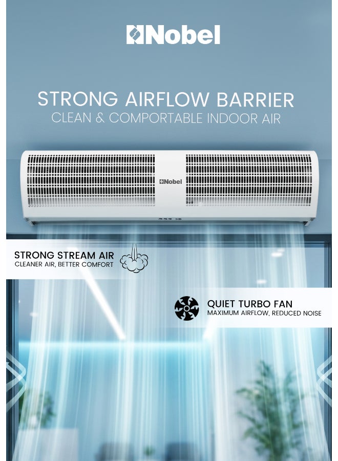 Nobel Air Curtain, Door Sensor, Quiet Turbo Fan, 2 Speeds, High Air Volume, Energy Efficient NAC1225 White 305 W NAC1225 White - Image 2
