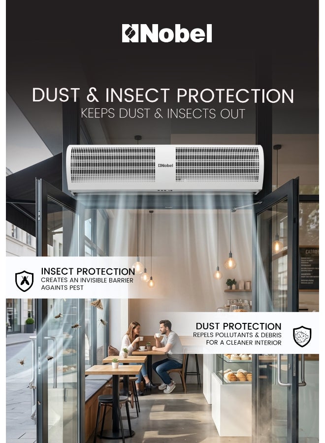 Nobel Air Curtain, Door Sensor, Quiet Turbo Fan, 2 Speeds, High Air Volume, Energy Efficient NAC1225 White 305 W NAC1225 White - Image 3