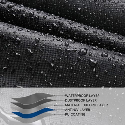 NEVERLAND Boat Cover 17-19 ft Waterproof Boat Covers Fits Bass, V-Hull and Tri-Hull, Fish & Ski, Runabout Bowrider Boat, 17' 18' 19' Foot Heavy Duty Canvas Trailerable Boat Cover Black - Image 2