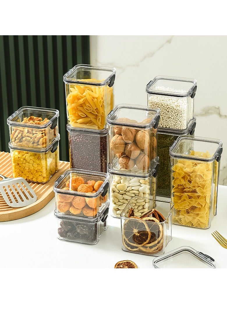 جرار تخزين الطعام حاويات تخزين شفافة مع أغطية، جرة تنظيم المخزن جرة توابل شاي مزهر، حاوية قهوة وسكر، مجموعة علب صغيرة للمطبخ (2 قطعة، 1300 مل) - Image 5