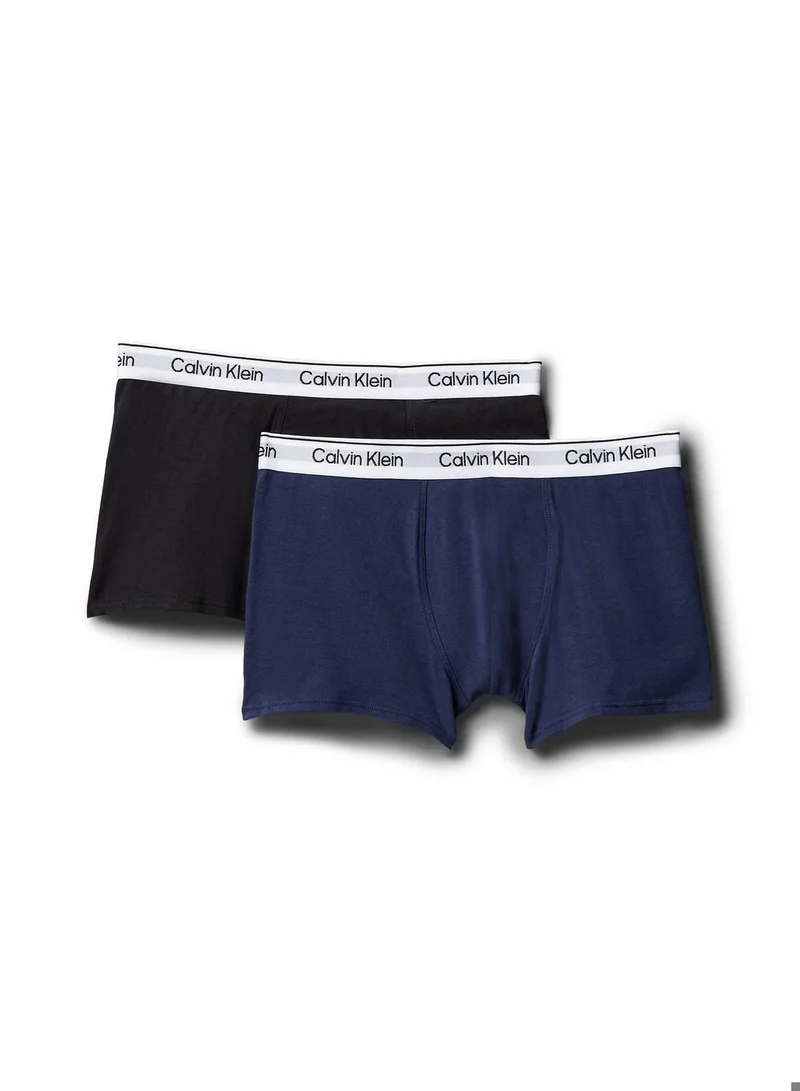 Calvin Klein 2 Pack Boys Trunks - Icon Cotton Stretch