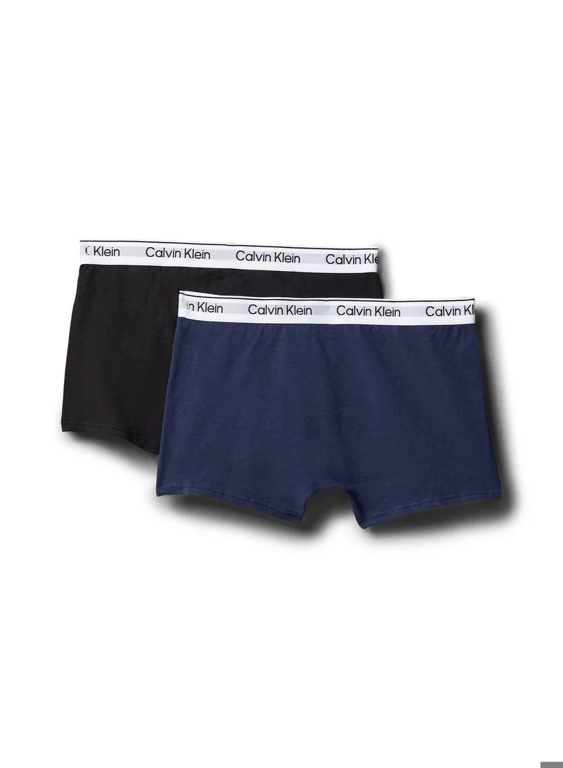 Calvin Klein 2 Pack Boys Trunks - Icon Cotton Stretch