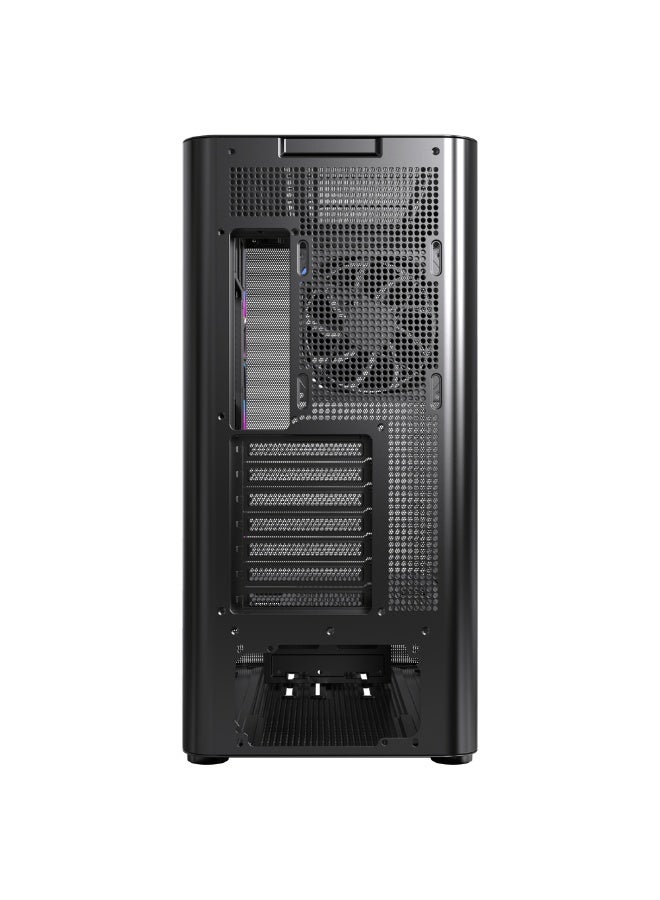 أسيجيك‎ علبة كمبيوتر ألعاب LunarisFlow ATX متوسطة الحجم، واجهة أمامية شبكية عالية التدفق للهواء، لوحة زجاجية مقسّى، منفذ USB من النوع C، تدعم مشعاع تبريد سائل 420 مم، وبطاقة رسومات 400 مم، 10 فتحات للمراوح، أسود | AG-LUNARISFLOW-BK - Image 5