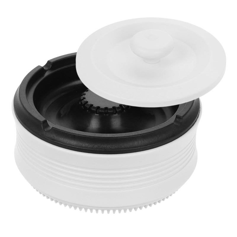 Electric Air Purifying Ashtray USB Rechargeable Portable Smokeless for Car Home Office Ivory White - Image 2