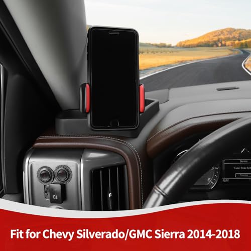JOSHELA for Silverado Dash Storage Tray Phone Holder Fit for Chevy Silverado/GMC Sierra 2014-2018 Black Interior Accessories 1pc - Image 4