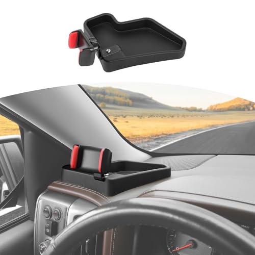 JOSHELA for Silverado Dash Storage Tray Phone Holder Fit for Chevy Silverado/GMC Sierra 2014-2018 Black Interior Accessories 1pc - Image 1