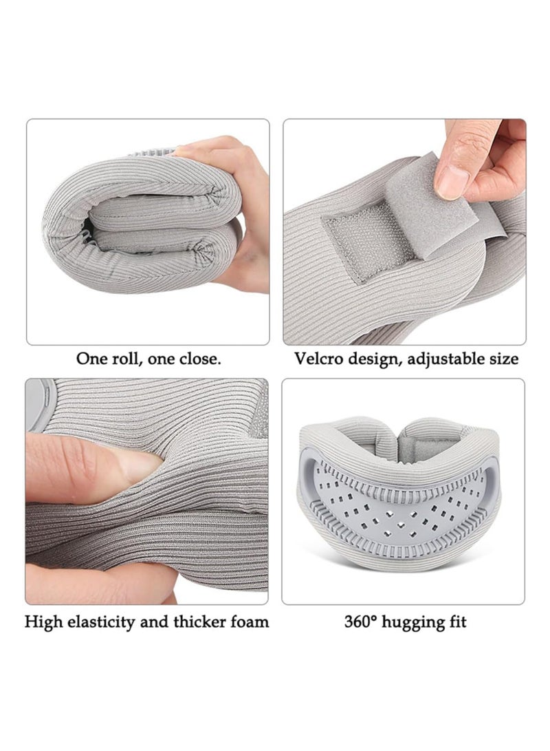 Neck Brace for Neck Pain and Support, Adjustable Cervical Collar for Sleeping, Soft Foam Neck Protectors Wraps Keep Vertebrae Stable and Aligned, Women & Men Cervical Spine Pressure Relief (Grey) - Image 5