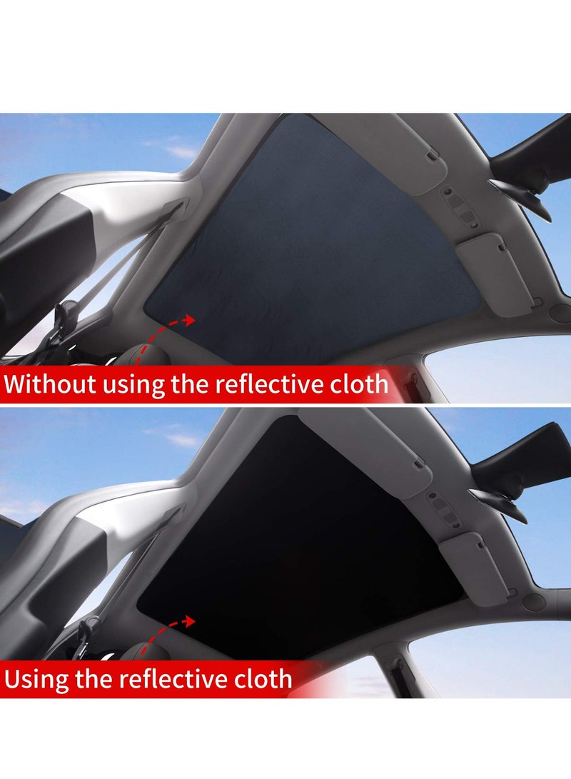 SYOSI Visor for Tesla Model Y 2022 2021 2020 Auto Glass Roof Visor Sunroof Roof Sunshade Double Foldable UV Protection Accessories for Tesla Model Y  - Image 3