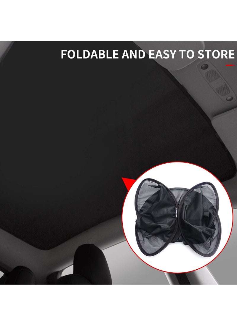 SYOSI Visor for Tesla Model Y 2022 2021 2020 Auto Glass Roof Visor Sunroof Roof Sunshade Double Foldable UV Protection Accessories for Tesla Model Y  - Image 5