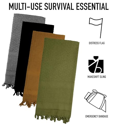 Rothco Solid Color Shemagh Tactical Desert Keffiyeh Scarf – Versatile Head and Neck Wrap – Great for Camping, Hiking, and Other Outdoor Activities – Olive Drab - Image 4