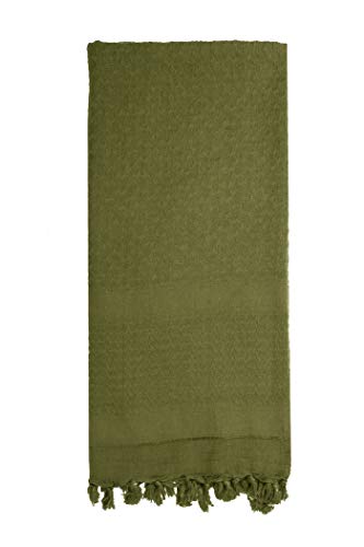 Rothco Solid Color Shemagh Tactical Desert Keffiyeh Scarf – Versatile Head and Neck Wrap – Great for Camping, Hiking, and Other Outdoor Activities – Olive Drab - Image 1