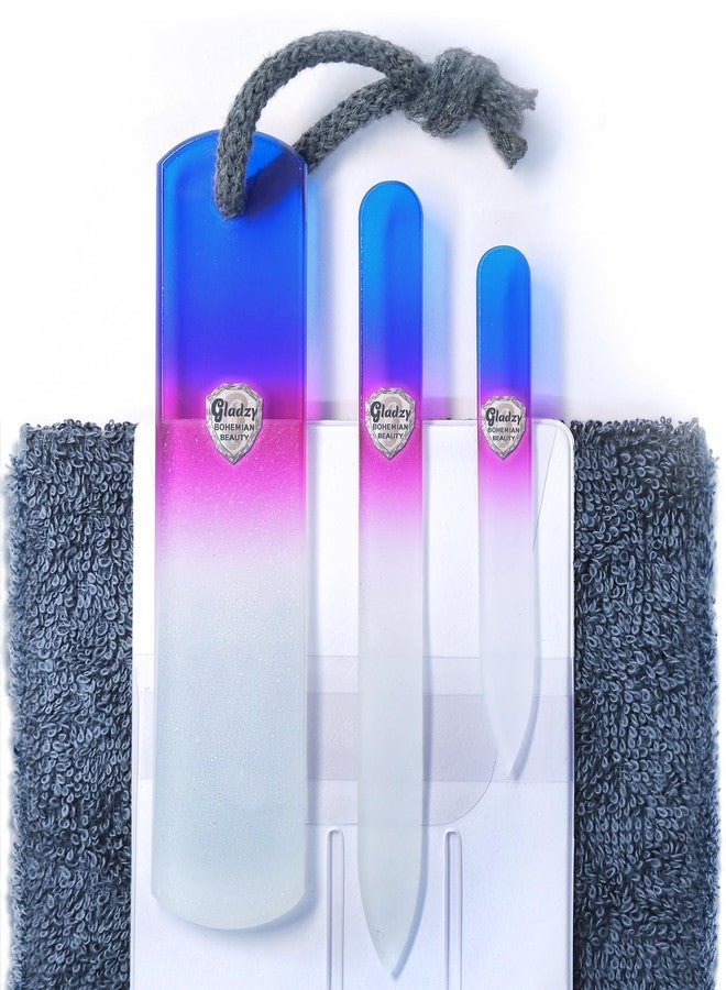 GLADZY Genuine Czech Glass Nail File Set - Callus Remover Foot Rasp, Double Sided Different Grit Surface, Professional Manicure and Pedicure Tools for Natural Nails, Nail Shaper, Ethically Made in EU - Image 1