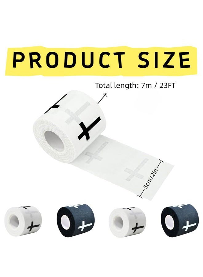Laoha Christian Athletic Sports Tape with Cross Design - 4-Pack Breathable Cotton Wrist Wrap, 2in x 23ft for Soccer, Baseball, Boxing & Gym Training, Inspirational Faith-Based Fitness Accessory - Image 2
