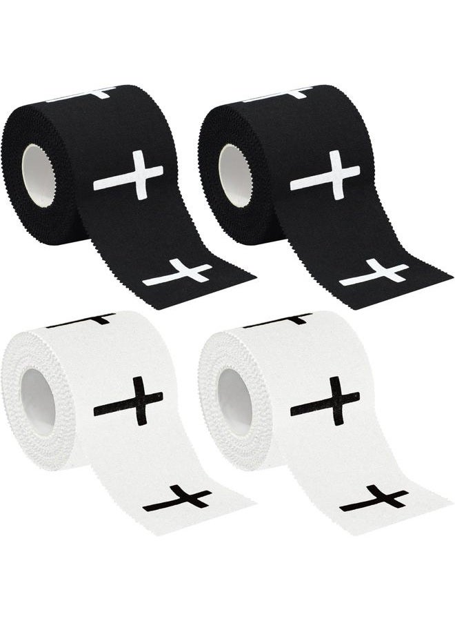 Laoha Christian Athletic Sports Tape with Cross Design - 4-Pack Breathable Cotton Wrist Wrap, 2in x 23ft for Soccer, Baseball, Boxing & Gym Training, Inspirational Faith-Based Fitness Accessory - Image 1