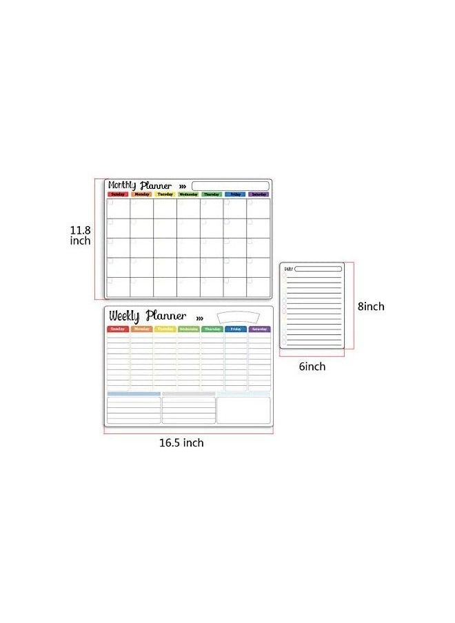 MVAQKLM  Magnetic Whiteboard Weekly Calendar Planner Board Set-Including Grocery Shopping List Magnetic Markers and Whiteboard Eraser-Dry Erase-Stain for Kitchen or Office  - Image 2