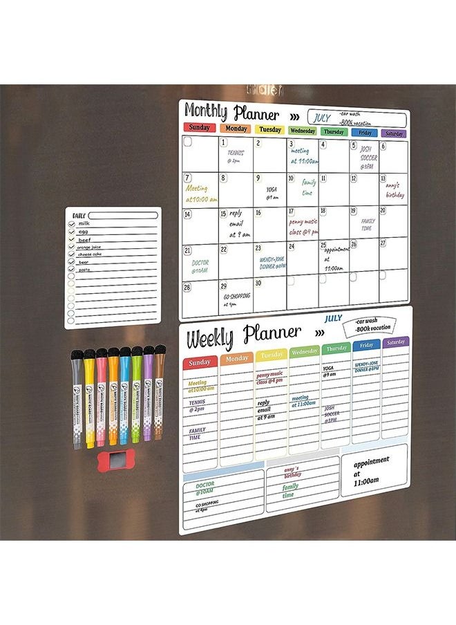 MVAQKLM  Magnetic Whiteboard Weekly Calendar Planner Board Set-Including Grocery Shopping List Magnetic Markers and Whiteboard Eraser-Dry Erase-Stain for Kitchen or Office  - Image 5
