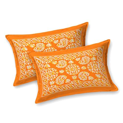 Bedsheet for Double Bed Jaipuri Bedsheets for Double Bed 100 Cotton 104 TC 2 Pillow Covers Printed Bedsheets Lightweight Fine Yarn Size 230x215 cmMango Tango  - Image 3