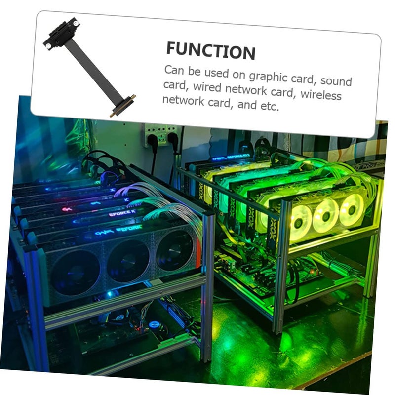 Black PCIE GPU Extension Cable Riser Card 30X6X1CM Stable Signal Adapter - Image 5