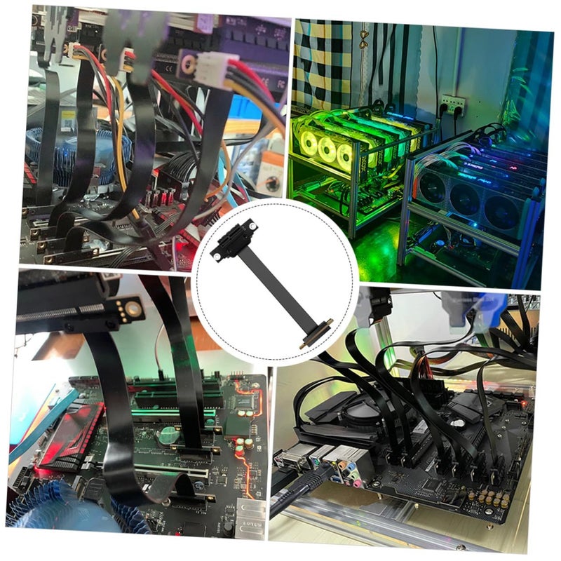 Black PCIE GPU Extension Cable Riser Card 30X6X1CM Stable Signal Adapter - Image 3